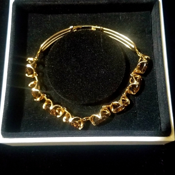 Genuine Smokey Quartz and Gold Plate Bracelet - Picture 3 of 8